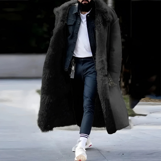 Darian | Men’s Long Oversized Coat with Warm Fleece Lining