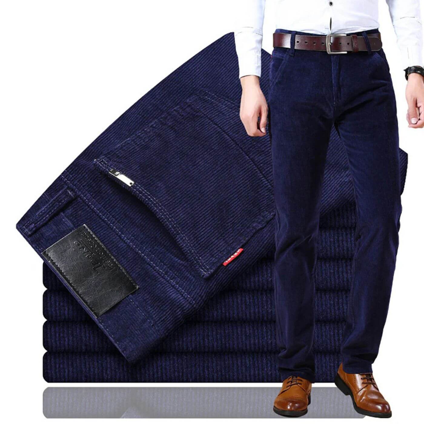 Carsten | Men’s Slim Fit Cord Trousers with High Waist – Premium Ribbed Structure for Winter Comfort