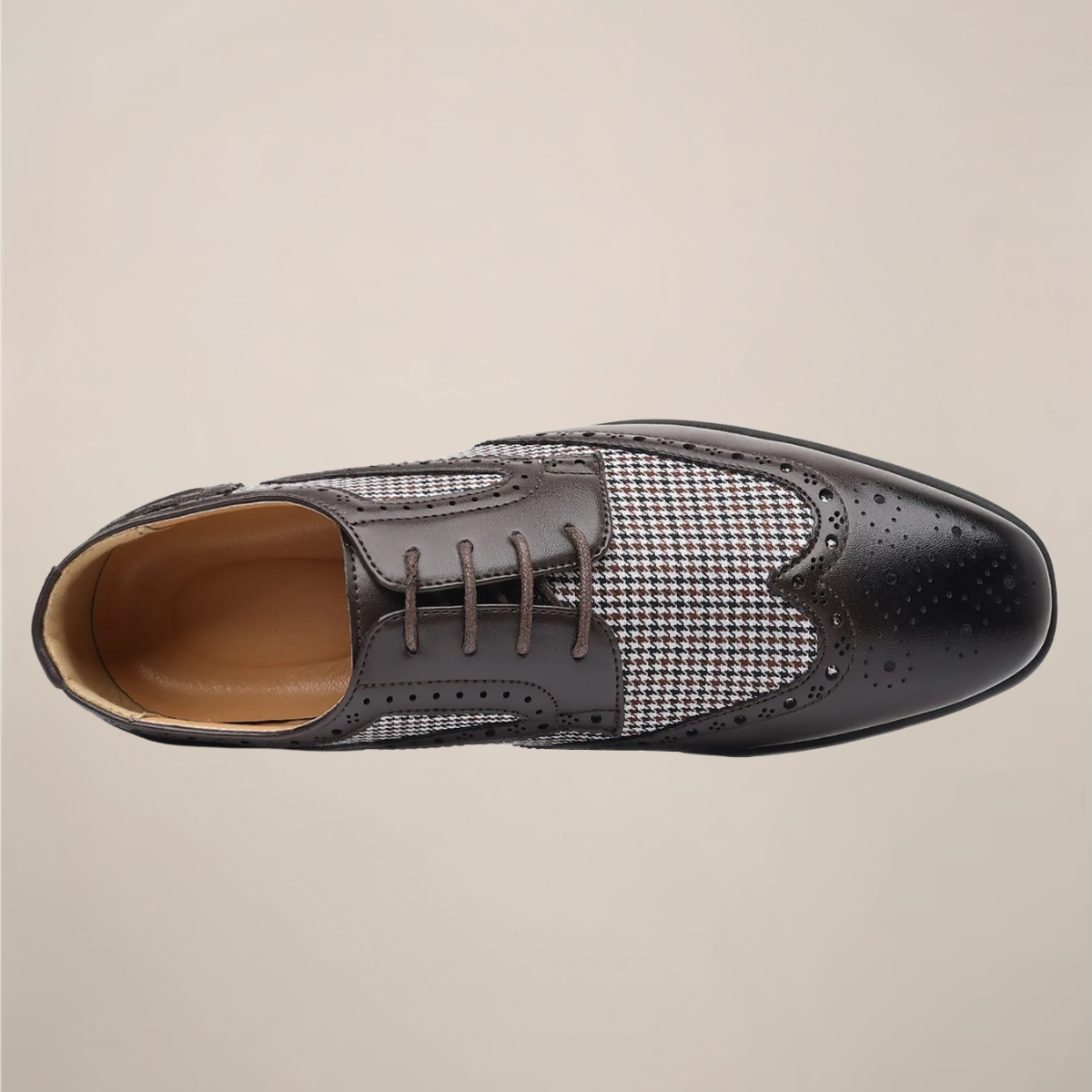 Bryan | Men’s Houndstooth Oxford Shoes | Classic Brogue Dress Style for Formal & Smart Wear