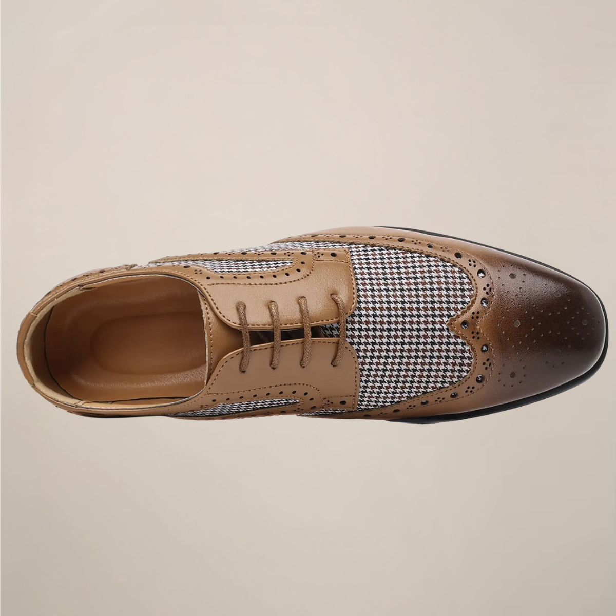 Bryan | Men’s Houndstooth Oxford Shoes | Classic Brogue Dress Style for Formal & Smart Wear