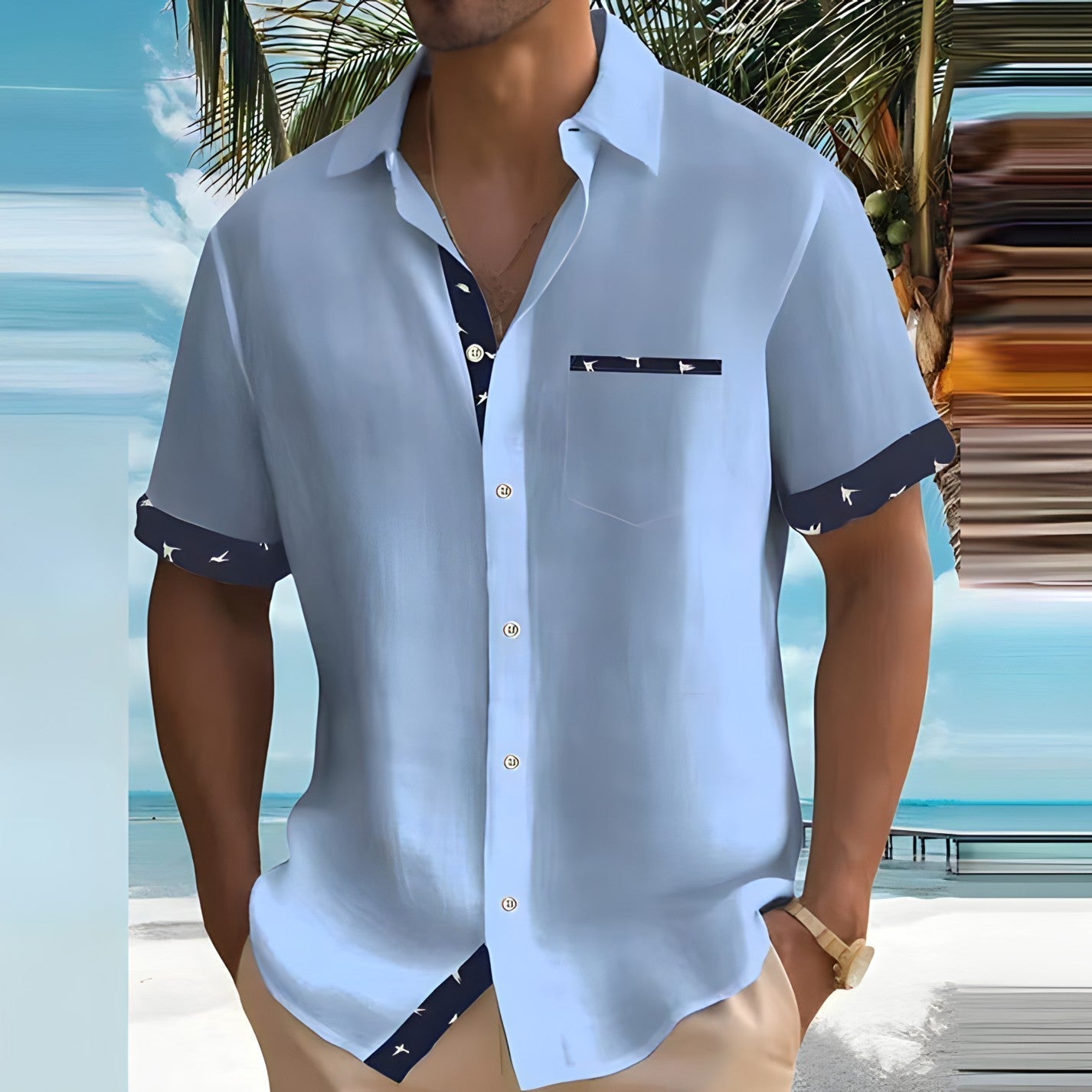 Rigor | Men’s Short Sleeve Lapel Collar Summer Shirt – Lightweight, Stylish & Comfortable