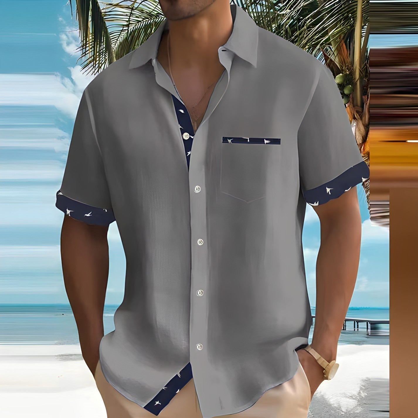 Rigor | Men’s Short Sleeve Lapel Collar Summer Shirt – Lightweight, Stylish & Comfortable