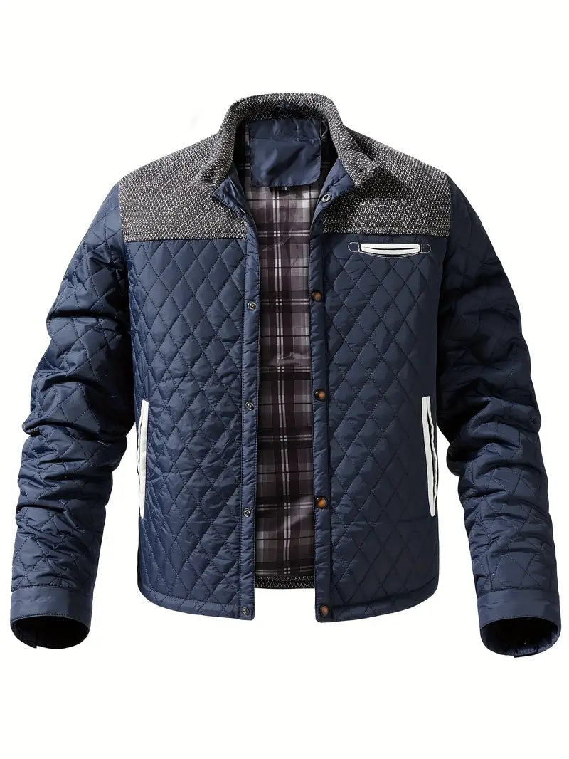 Volker | Men's Padded Casual Jacket with Stand Collar and Multi Pockets