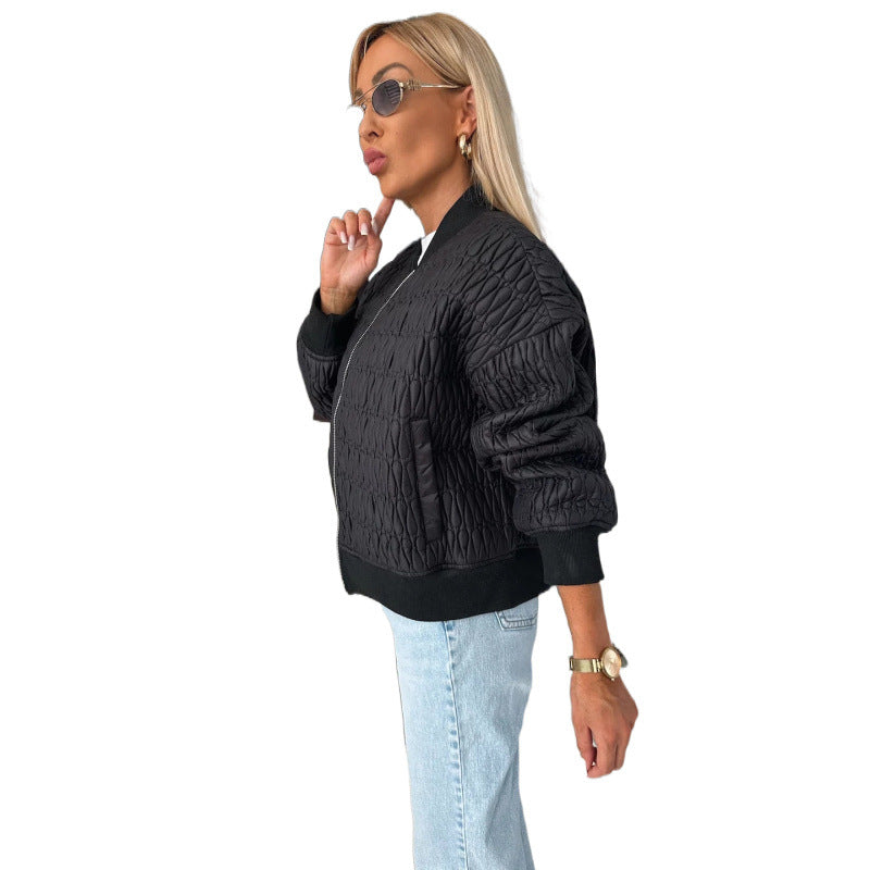 Carys | Women’s Quilted Lightweight Zipped Bomber Jacket