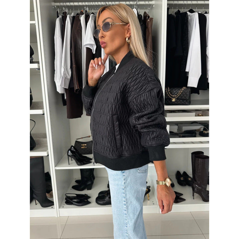 Carys | Women’s Quilted Lightweight Zipped Bomber Jacket
