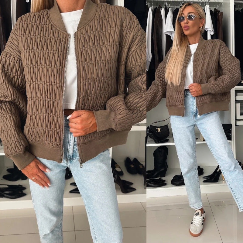 Carys | Women’s Quilted Lightweight Zipped Bomber Jacket