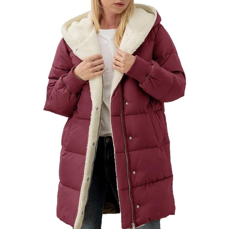 Saphira | Women's Fleece-Lined Hooded Winter Coat with Zipper