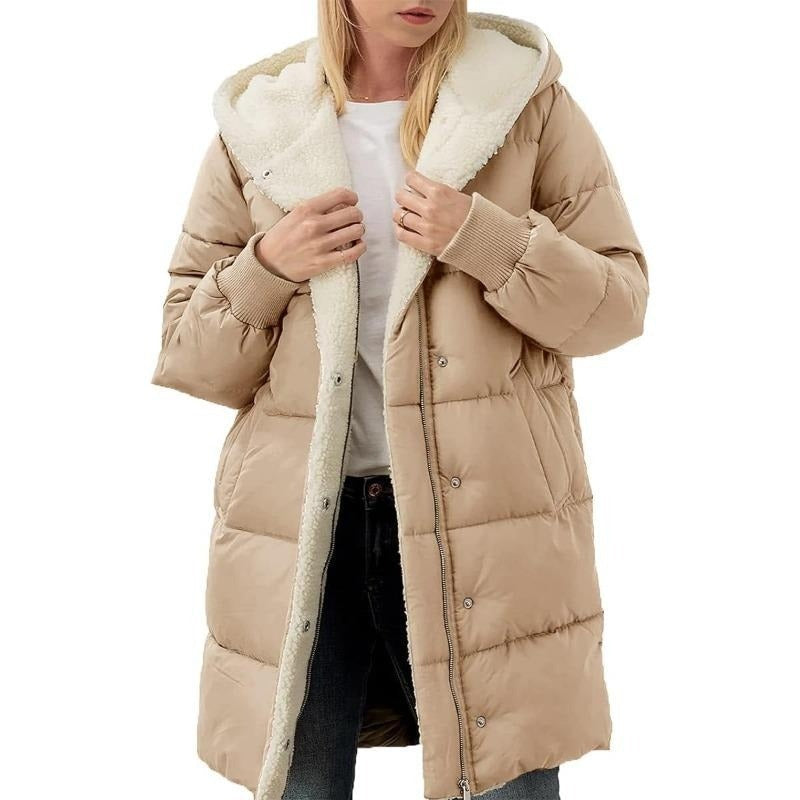 Saphira | Women's Fleece-Lined Hooded Winter Coat with Zipper