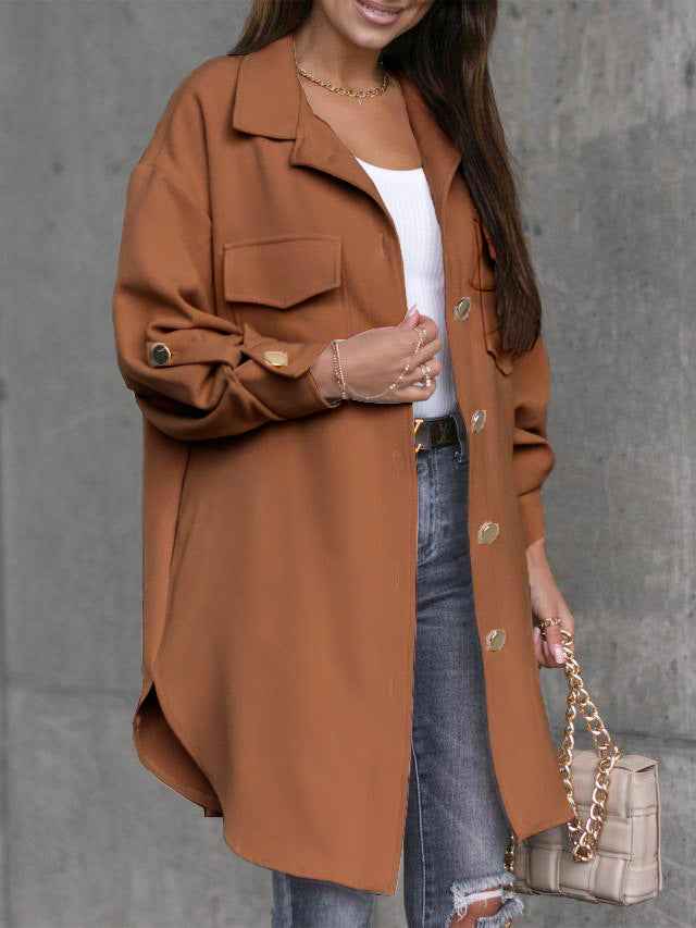 Clarissa | Women’s Long Buttoned Shirt Coat