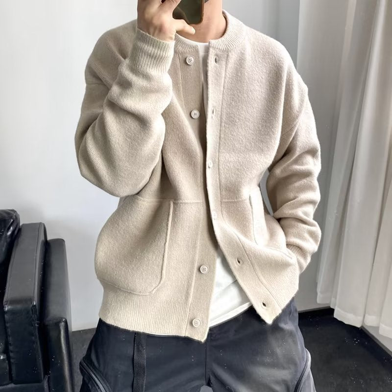 Lorenz | Men's Thick Knitted Cardigan with Full Button Front – Stylish & Warm