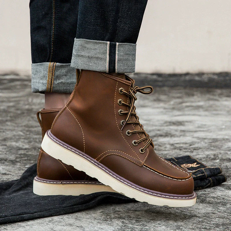 Enzo | Men’s Thick Sole Lace Up Ankle Boots