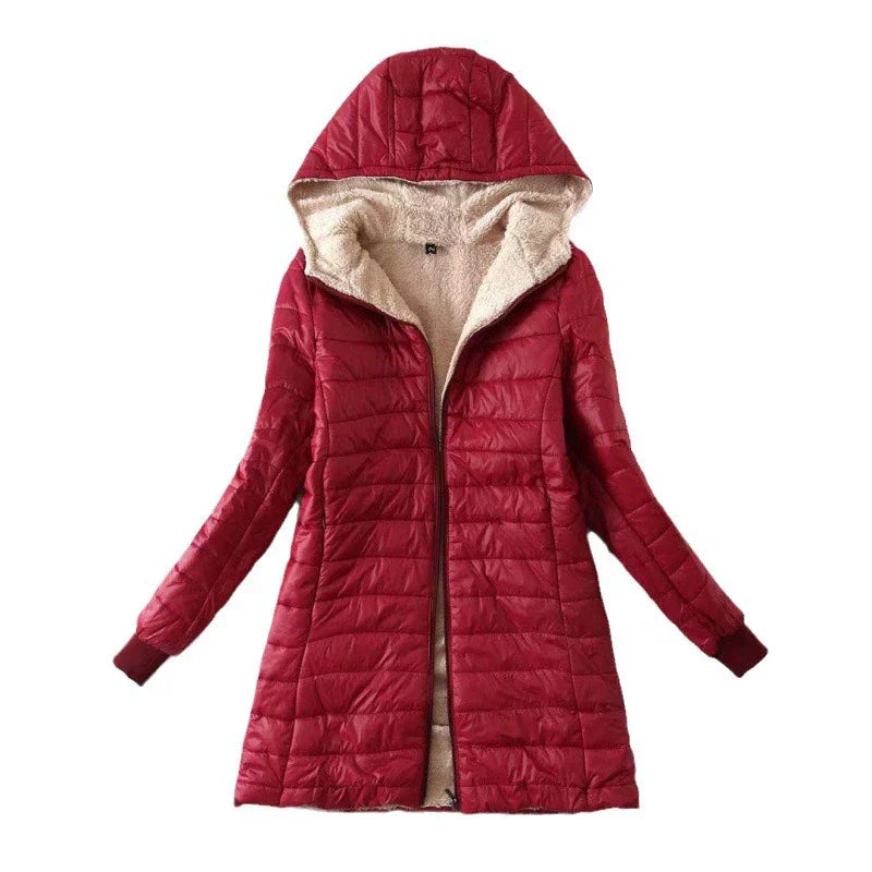 Eleanor | Women’s Mid-Length Puffer Jacket with Hood and Plush Lining