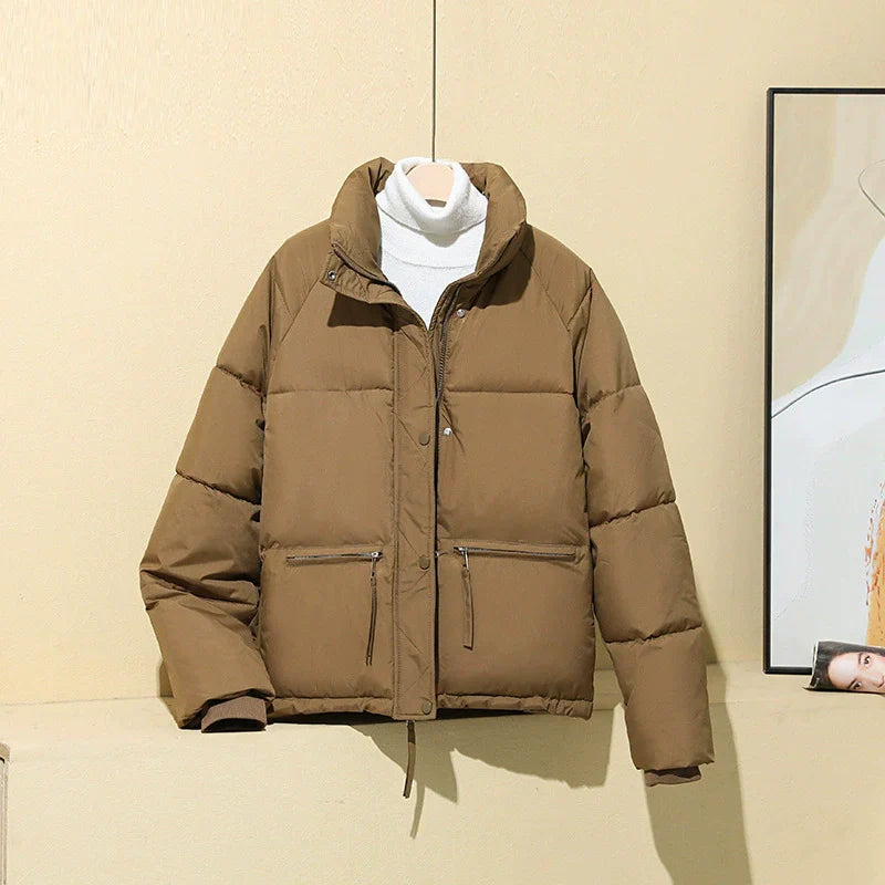 Dorothy | Women’s Cropped Quilted Puffer Jacket with Stand-Up Collar