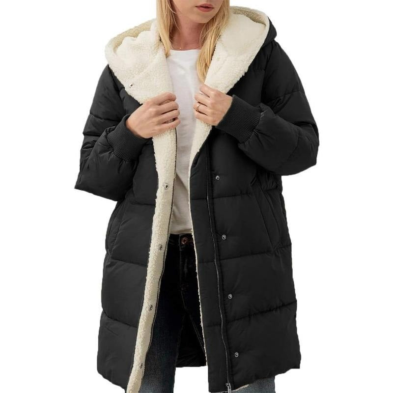 Saphira | Women's Fleece-Lined Hooded Winter Coat with Zipper