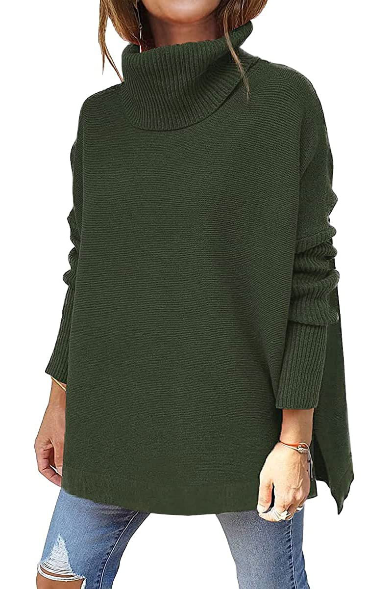 Arianea | Women's Oversized Knitted Turtleneck Jumper in Solid Colours