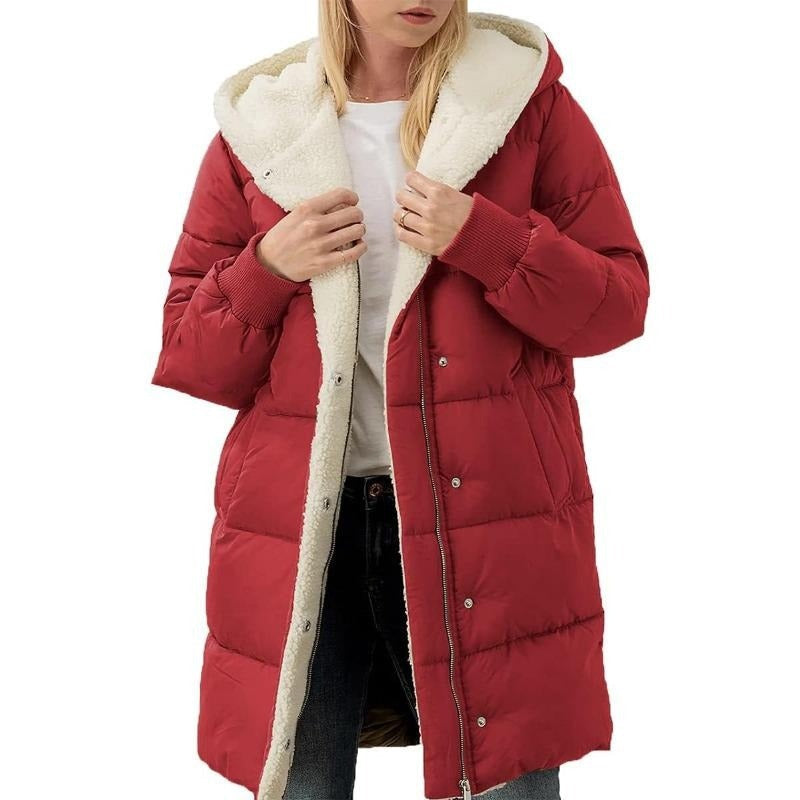 Saphira | Women's Fleece-Lined Hooded Winter Coat with Zipper