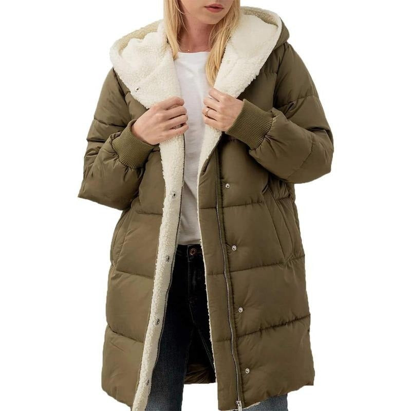 Saphira | Women's Fleece-Lined Hooded Winter Coat with Zipper