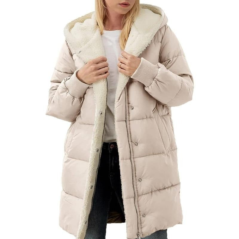 Saphira | Women's Fleece-Lined Hooded Winter Coat with Zipper
