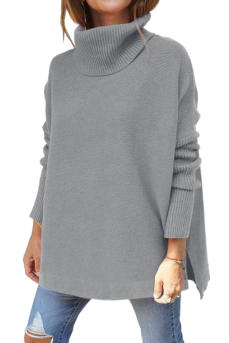 Arianea | Women's Oversized Knitted Turtleneck Jumper in Solid Colours