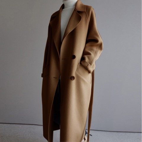 Eleanora | Women’s Long Oversized Double-Breasted Overcoat with Belt