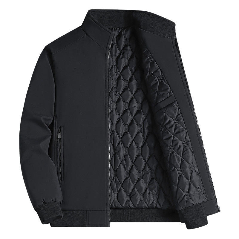 Lambert | Men’s Slim Fit Quilted Puffer Jacket with Lapel Collar & Diamond Stitch