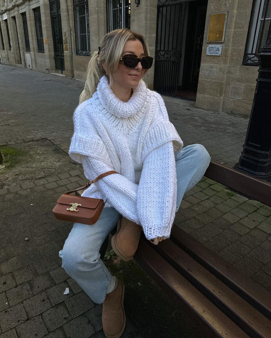 Maribel | Women’s Chunky Knit Turtleneck Jumper in Classic Solid Colour