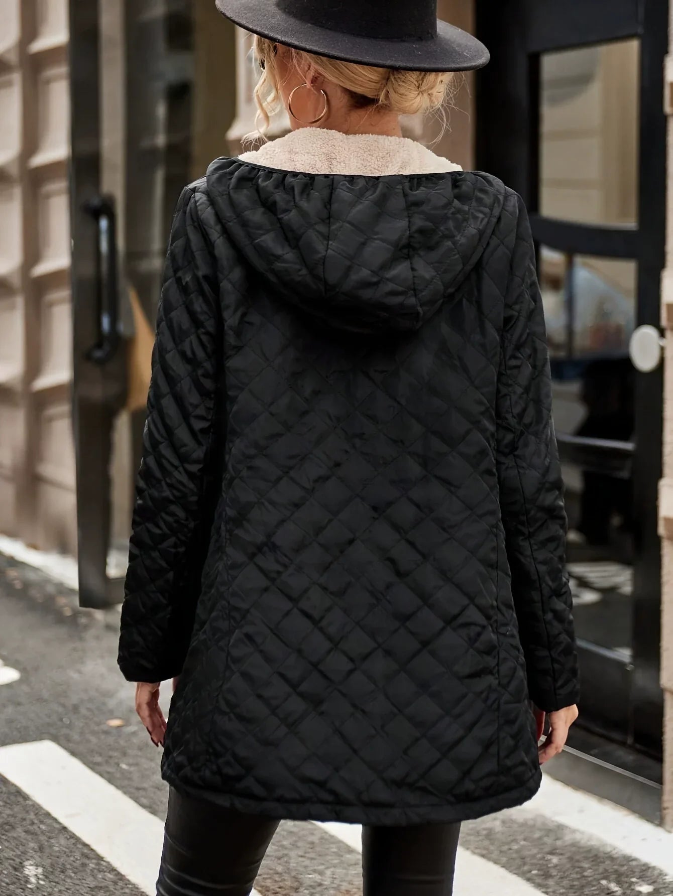 Eugenia | Women’s Quilted Mid-Length Jacket with Hood and Fleece Lining