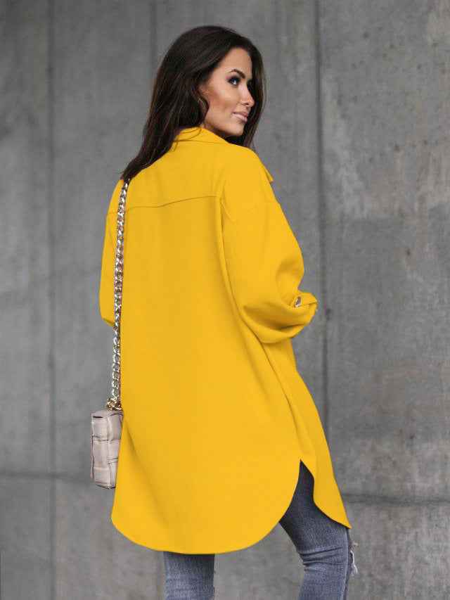 Clarissa | Women’s Long Buttoned Shirt Coat