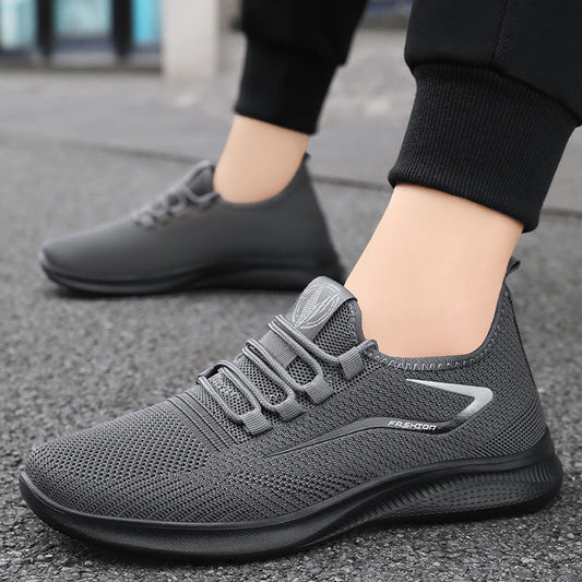 Haisley | Men’s Lightweight Fly-Knit Trainers – Breathable Mesh – Lace-Up Low Tops for Everyday Comfort