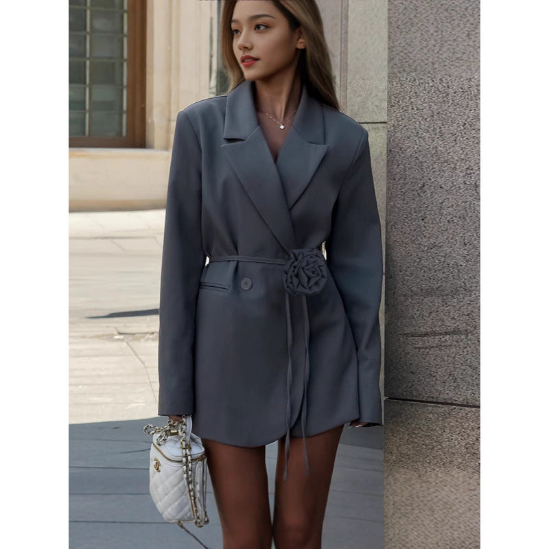 Carmen | Women’s Tailored Blazer Dress with Floral Belt Detail