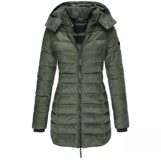 Athene | Women's Slim Fit Puffer Jacket with Hood and Zip Closure