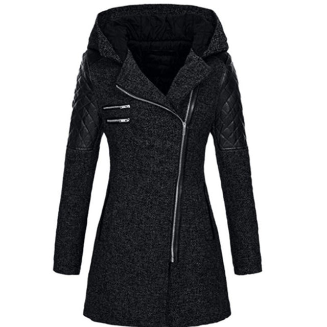 Annabelle | Women’s Asymmetric Zip Padded Hooded Jacket
