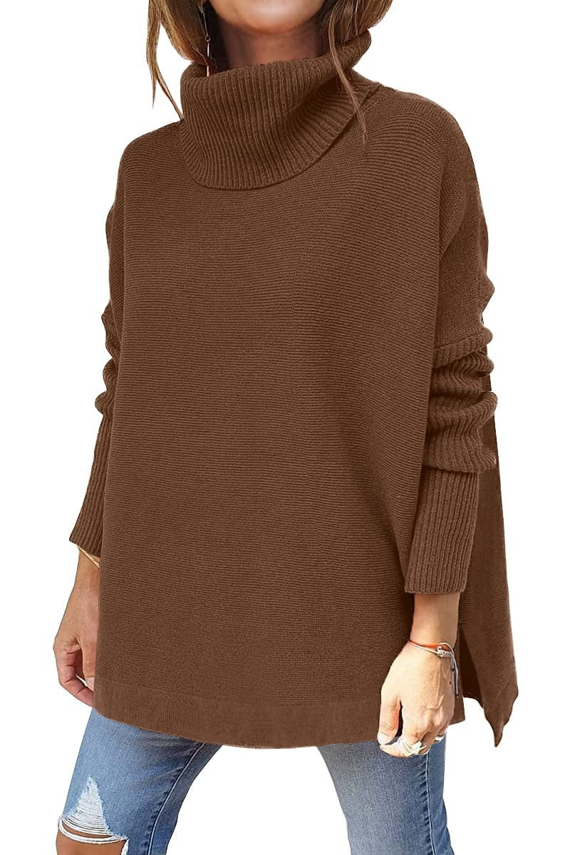 Arianea | Women's Oversized Knitted Turtleneck Jumper in Solid Colours