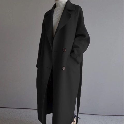 Eleanora | Women’s Long Oversized Double-Breasted Overcoat with Belt