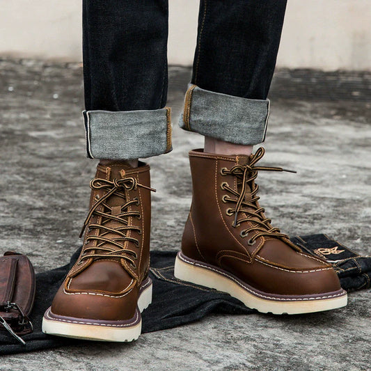 Enzo | Men’s Thick Sole Lace Up Ankle Boots