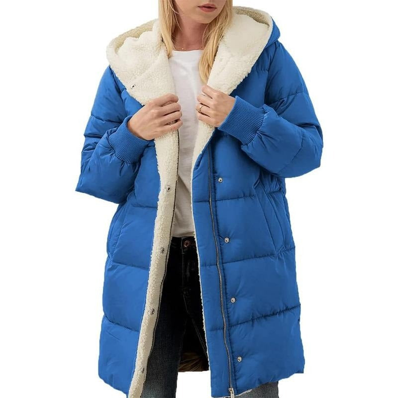 Saphira | Women's Fleece-Lined Hooded Winter Coat with Zipper