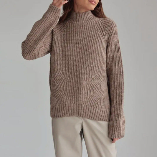 Elena | Women’s Loose-Fit Knitted Turtleneck Sweater with Raglan Sleeves