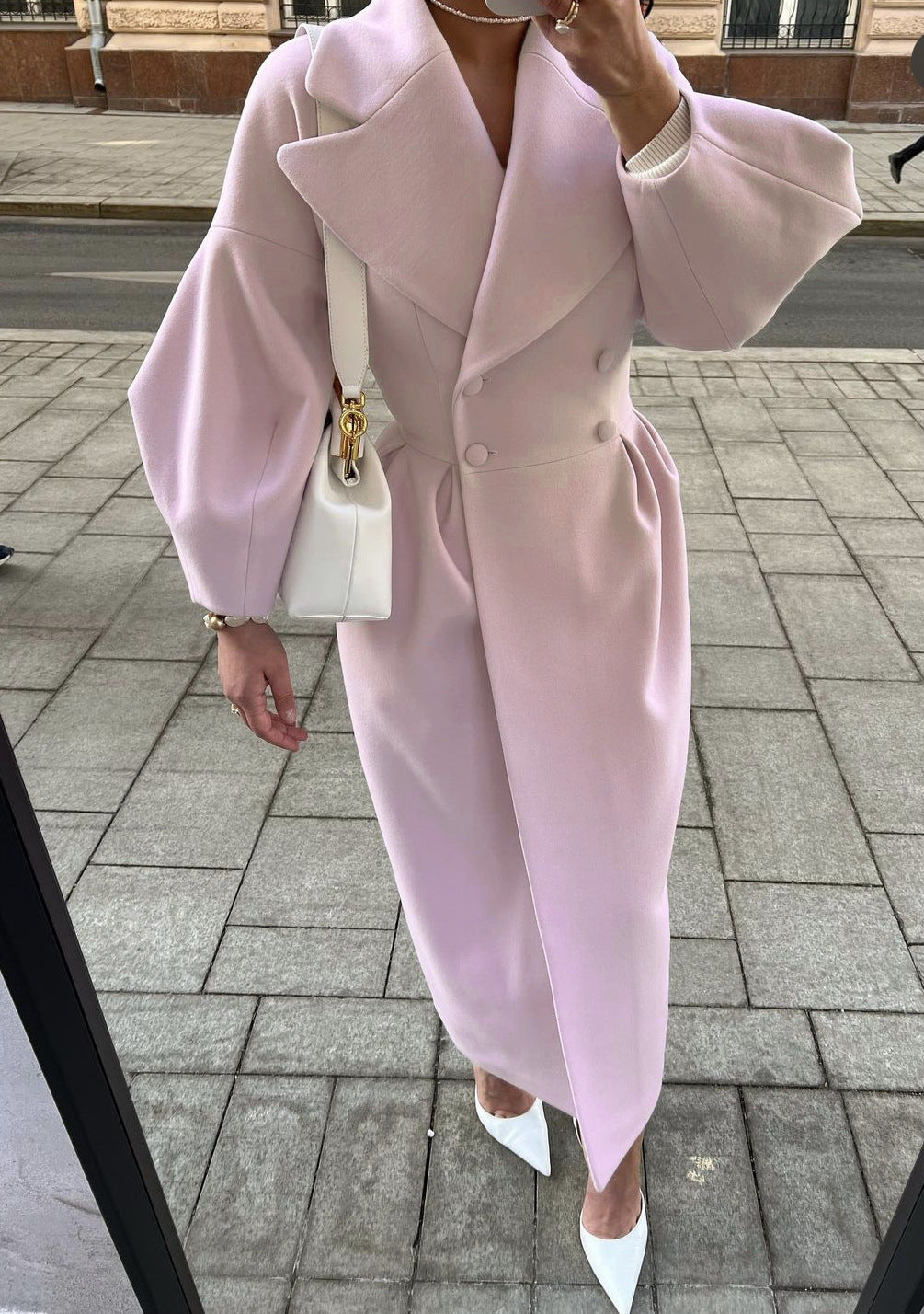 Alice | Women’s Elegant Double-Breasted Lapel Long Coat