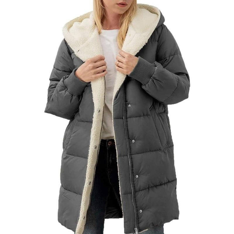 Saphira | Women's Fleece-Lined Hooded Winter Coat with Zipper
