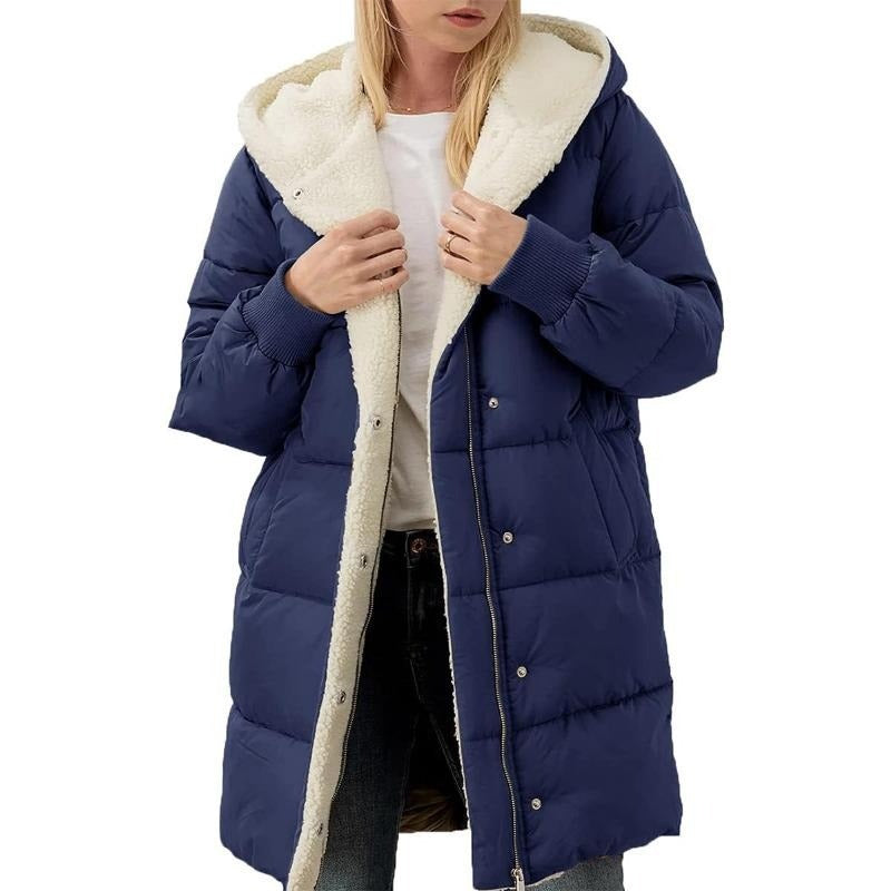 Saphira | Women's Fleece-Lined Hooded Winter Coat with Zipper