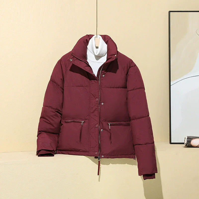 Dorothy | Women’s Cropped Quilted Puffer Jacket with Stand-Up Collar