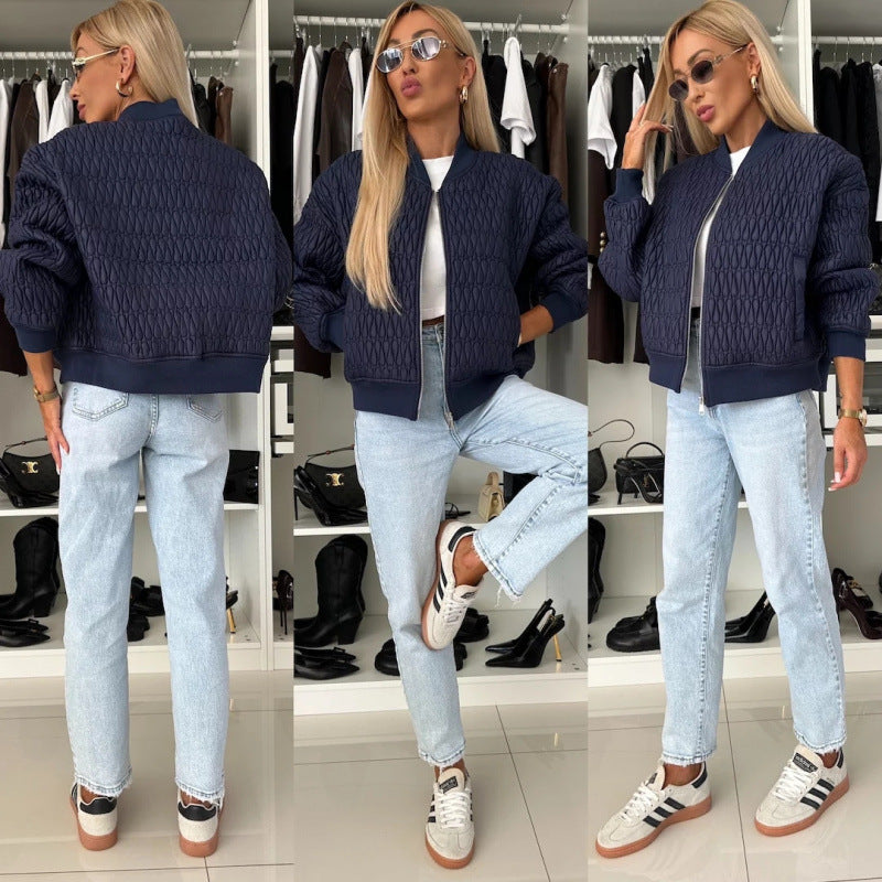 Carys | Women’s Quilted Lightweight Zipped Bomber Jacket