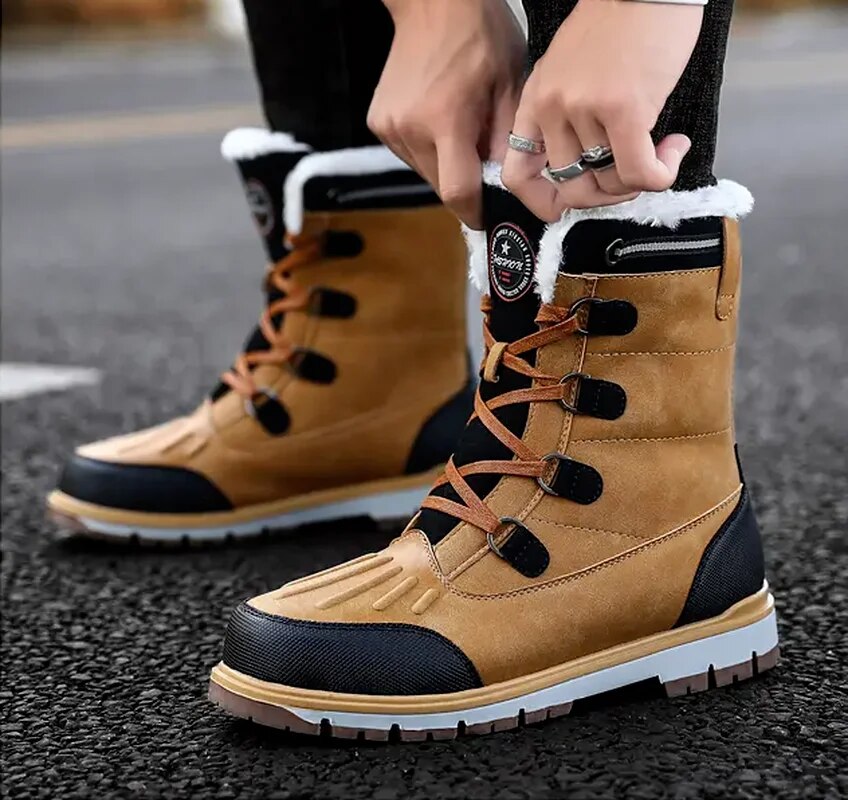 Drevan | Men’s Stylish Winter Boots | Mid-Height Lace-Up Shoes with Warm Lining