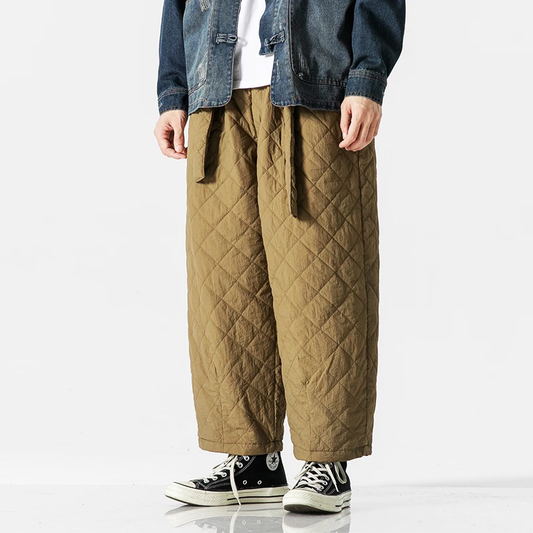 Gottfried | Men's Quilted Loose Fit Jogging Pants with Adjustable Waist Tie