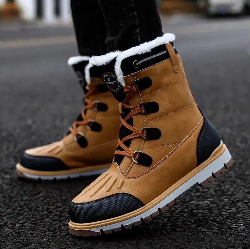 Drevan | Men’s Stylish Winter Boots | Mid-Height Lace-Up Shoes with Warm Lining