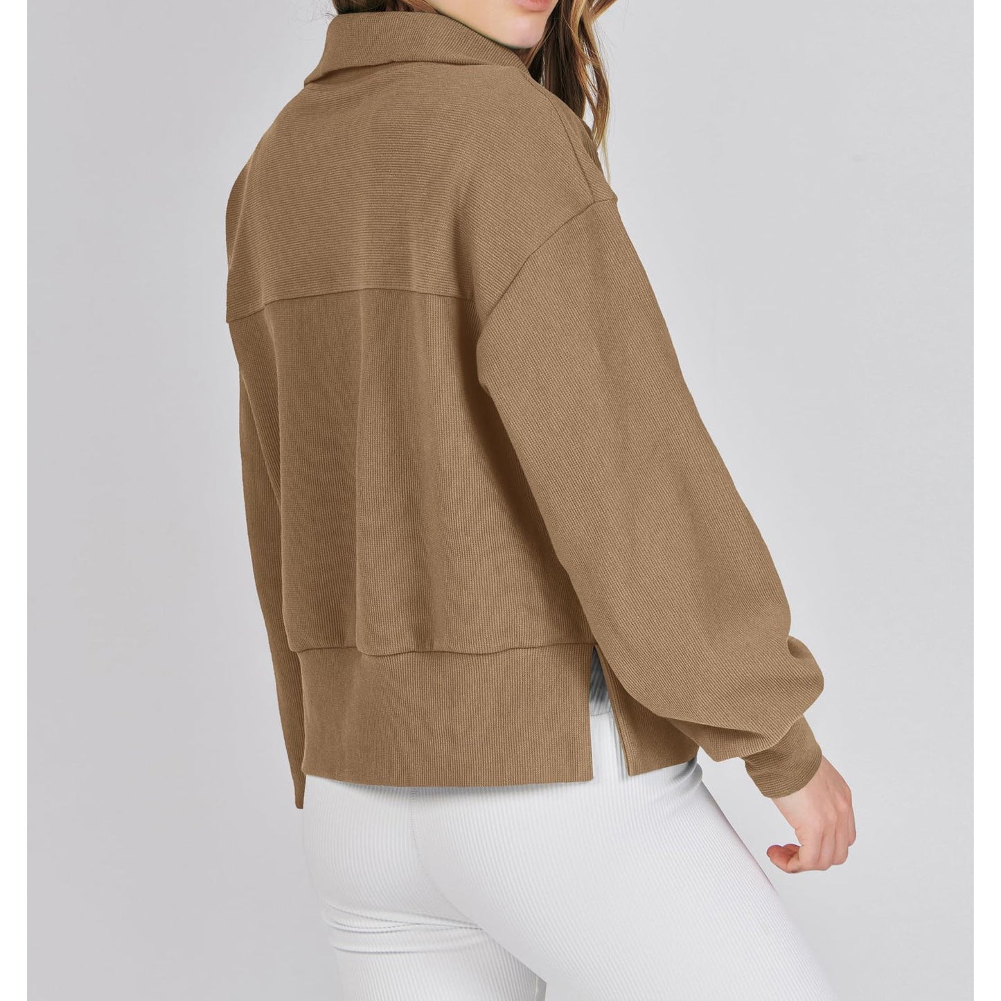 Efira | Women's Stylish Solid Colour Half-Zip Thick Sweater