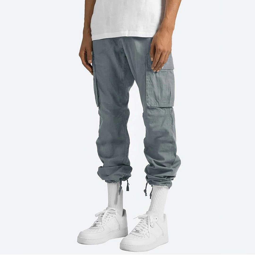 Aaron | Men’s Wide Fit Cargo Trousers with Drawstring Hem and Pockets