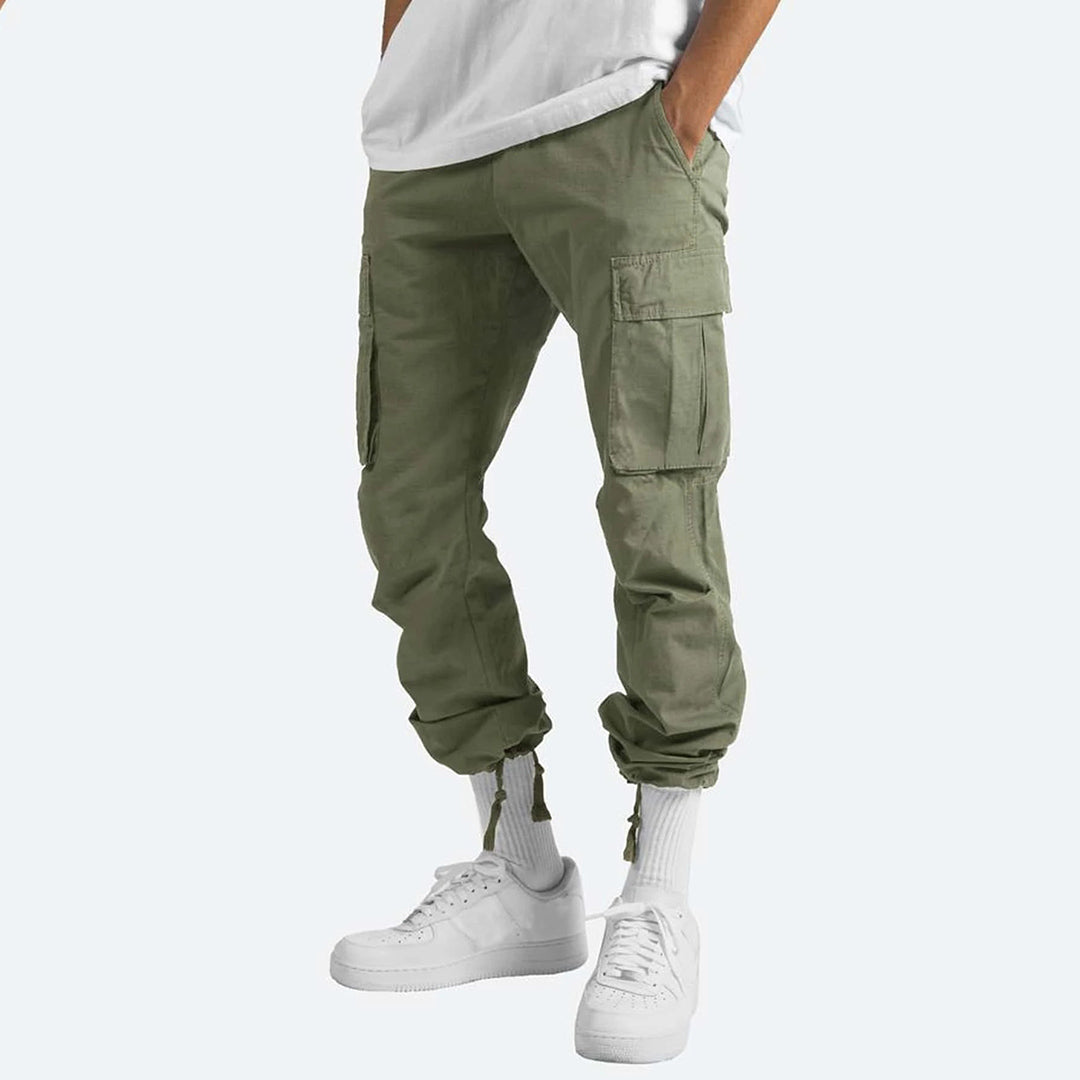 Aaron | Men’s Wide Fit Cargo Trousers with Drawstring Hem and Pockets