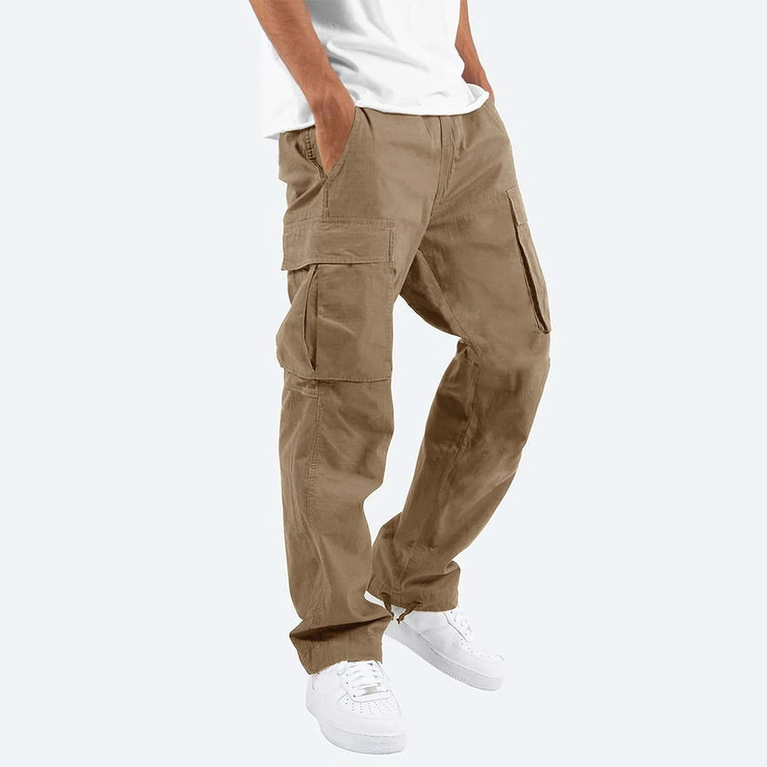 Aaron | Men’s Wide Fit Cargo Trousers with Drawstring Hem and Pockets