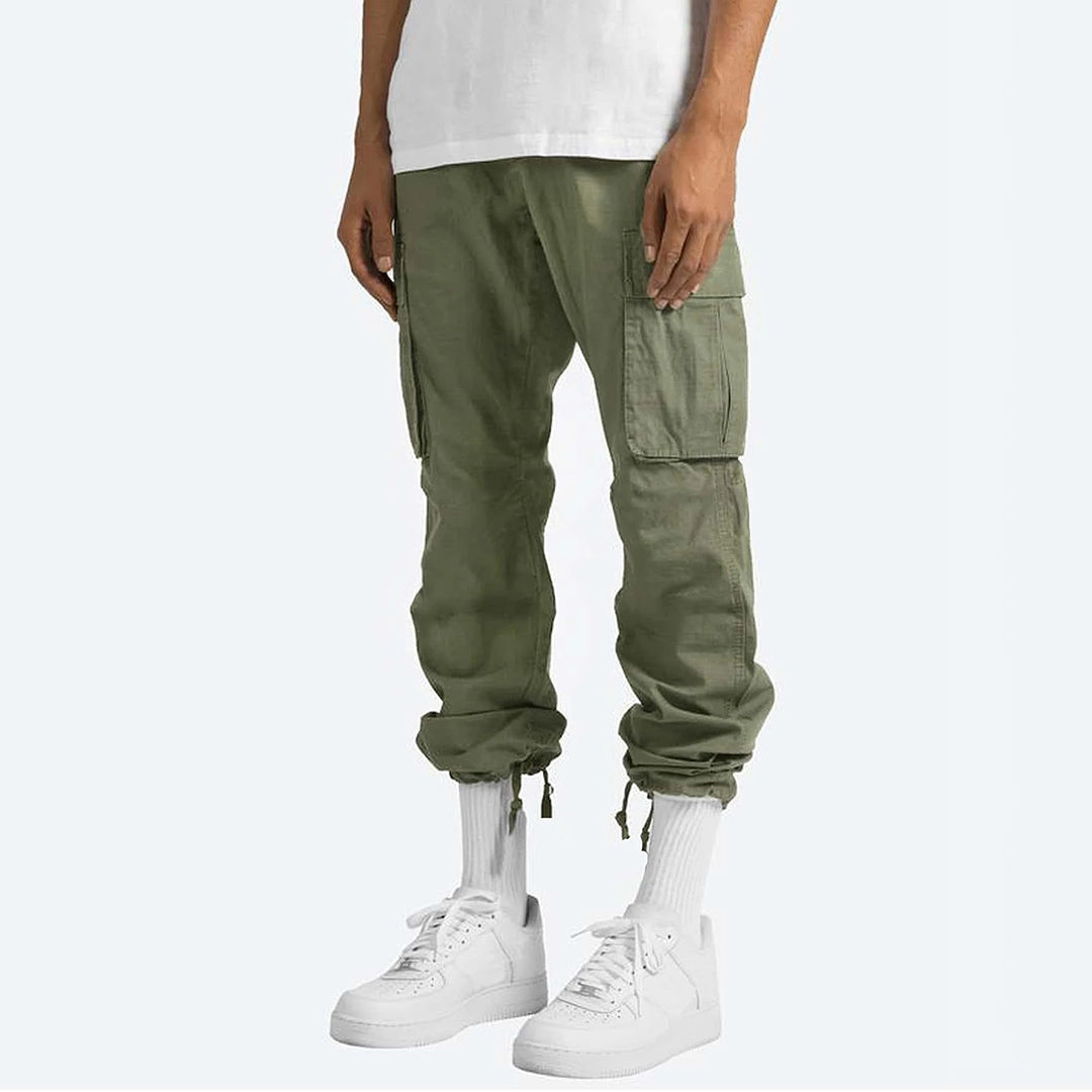 Aaron | Men’s Wide Fit Cargo Trousers with Drawstring Hem and Pockets